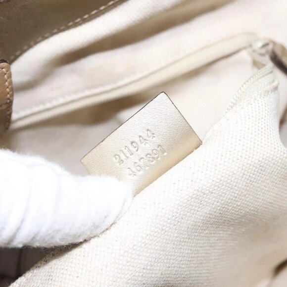 GUCCI GG Canvas Hand Bag Beige Gold 211944 Auth 135993 - Picture 12 of 16